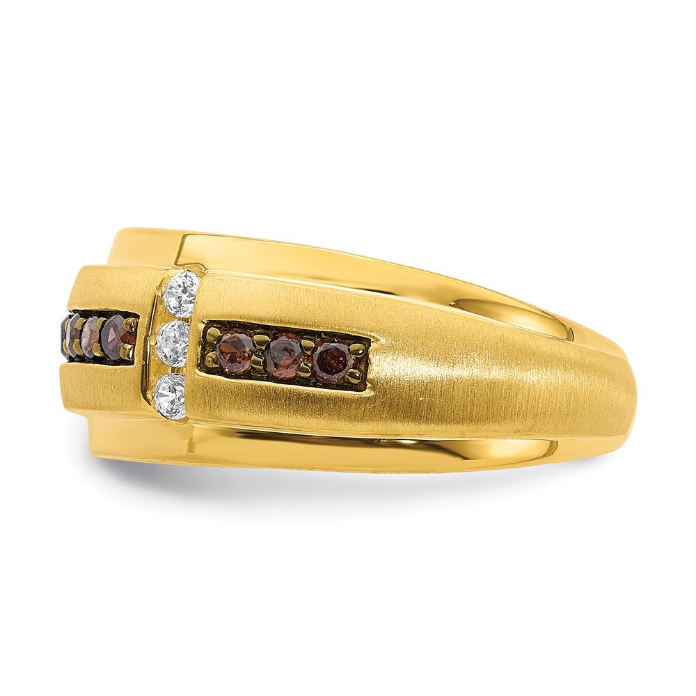 14k 1/2 carat Brown and White Diamond Complete Men's Ring