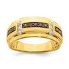 14k 1/2 carat Brown and White Diamond Complete Men's Ring