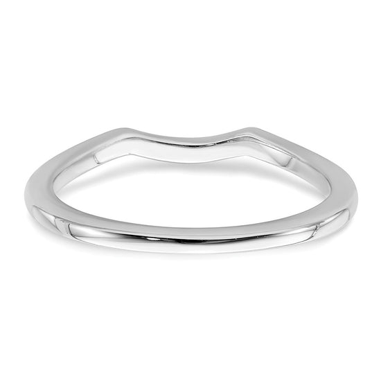 14k White Gold Contoured Wedding Band