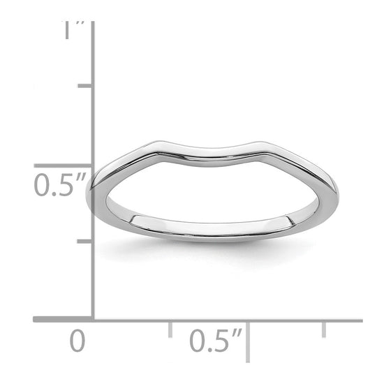 14k White Gold Contoured Wedding Band