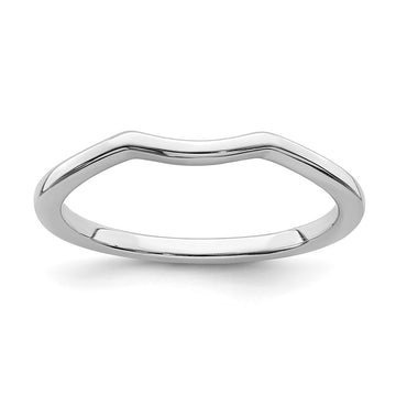 14k White Gold Contoured Wedding Band