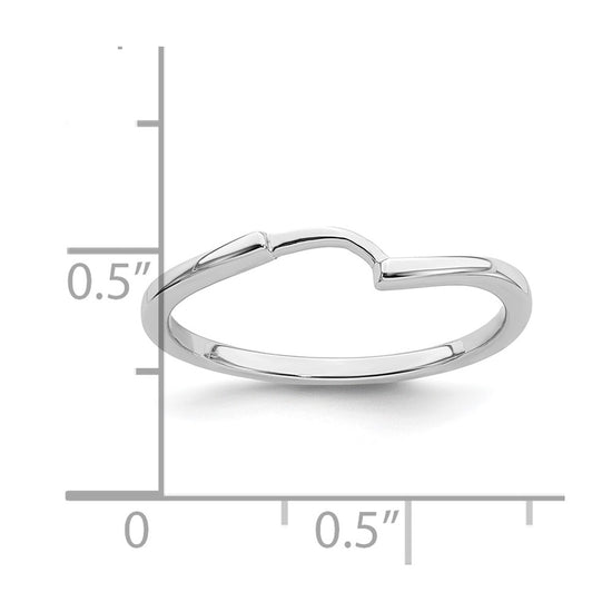 14k White Gold Contoured Wedding Band