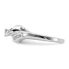 14k White Gold By-Pass Peg Set 1/3 carat Diamond Semi-mount Engagement Ring