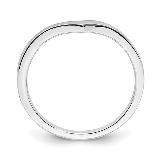 14k White Gold Contoured Wedding Band