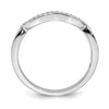 14k White Gold 1/10 carat Diamond Contoured Complete Wedding Band