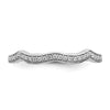 14k White Gold 1/10 carat Diamond Contoured Complete Wedding Band