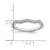 14k White Gold 1/10 carat Diamond Contoured Complete Wedding Band
