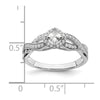 14k White Gold Criss-Cross Halo (Holds 1/3 carat (3.9mm) Princess Center) 1/4 carat Diamond Semi-mount Engagement Ring