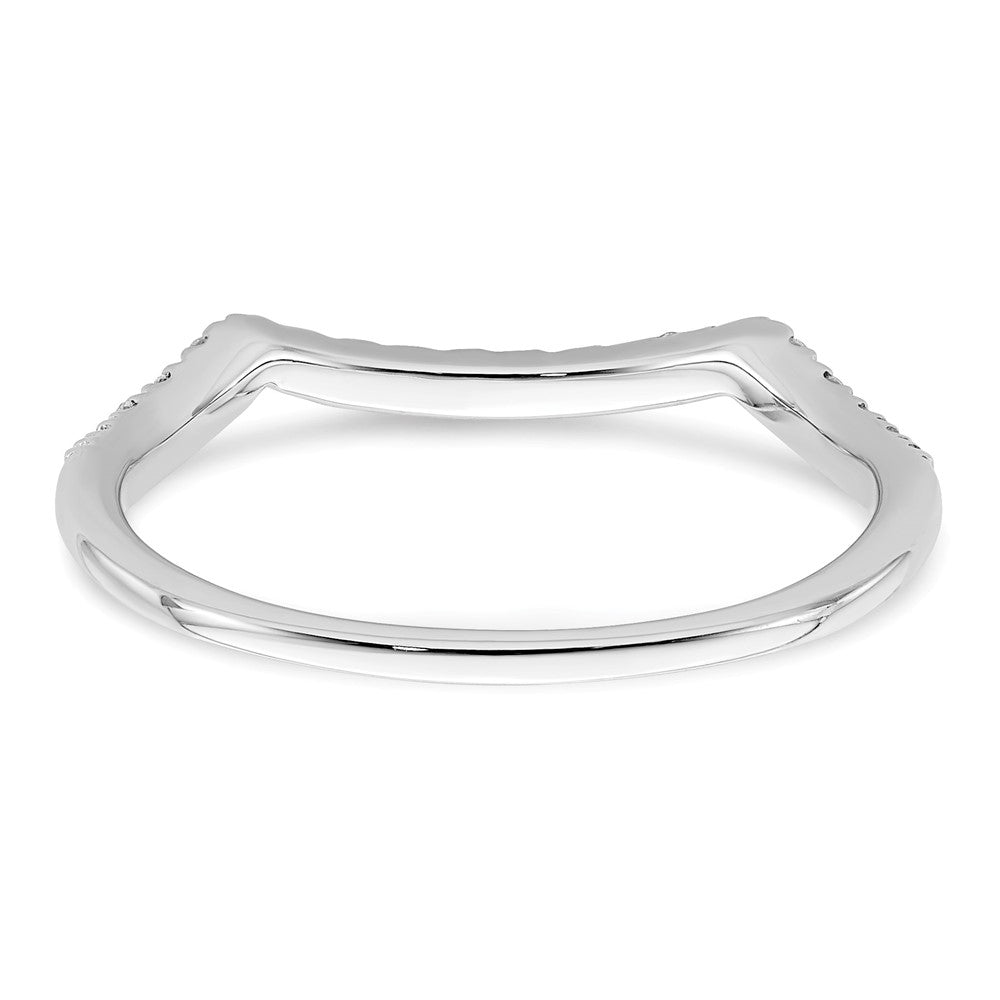 14k White Gold 1/10 carat Diamond Contoured Complete Wedding Band