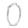 14k White Gold 1/10 carat Diamond Contoured Complete Wedding Band
