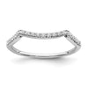 14k White Gold 1/10 carat Diamond Contoured Complete Wedding Band