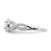 14k White Gold Halo Plus (Holds 1/3 carat (4.5mm Round Center) 1/4 carat Diamond Semi-Mount Engagement Ring