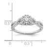 14k White Gold Halo Plus (Holds 1/3 carat (4.5mm Round Center) 1/4 carat Diamond Semi-Mount Engagement Ring