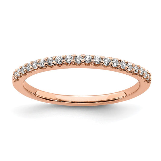14k Rose Gold 1/5 carat Diamond Complete Wedding Band