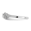 14k White Gold Halo (Holds 1/4 carat (4.1mm) Round Center) 1/6 carat Diamond Semi-mount Engagement Ring