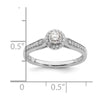 14k White Gold Halo (Holds 1/4 carat (4.1mm) Round Center) 1/6 carat Diamond Semi-mount Engagement Ring
