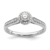 14k White Gold Halo (Holds 1/4 carat (4.1mm) Round Center) 1/6 carat Diamond Semi-mount Engagement Ring
