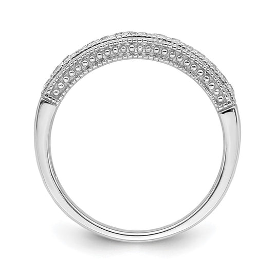 14k White Gold 1/5 carat Diamond Complete Wedding Band