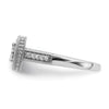 14K White Gold Square Halo Cluster 5/8 carat Princess/Round Diamond Complete Engagement Ring