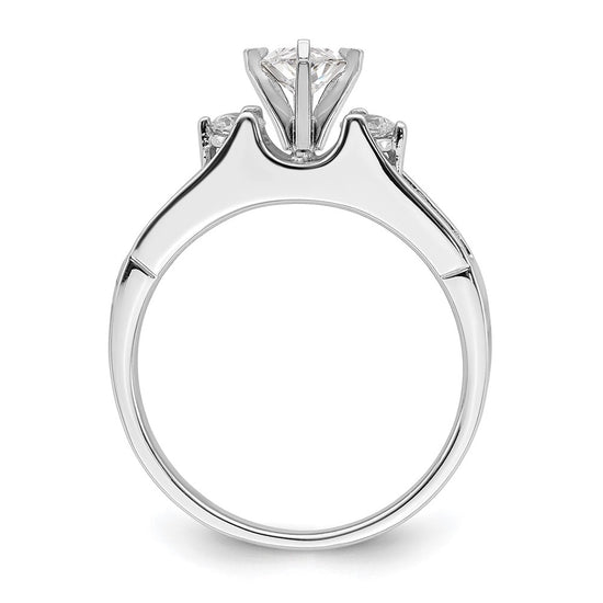 14k White Gold 5/8 carat Lab Grown Diamond VS/SI+ G+ Complete Round Size 8 Engagement Ring