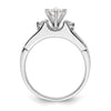14k White Gold 5/8 carat Lab Grown Diamond VS/SI+ G+ Complete Round Size 8 Engagement Ring
