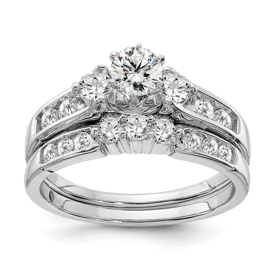 14k White Gold 5/8 carat Lab Grown Diamond VS/SI+ G+ Complete Round Size 8 Engagement Ring