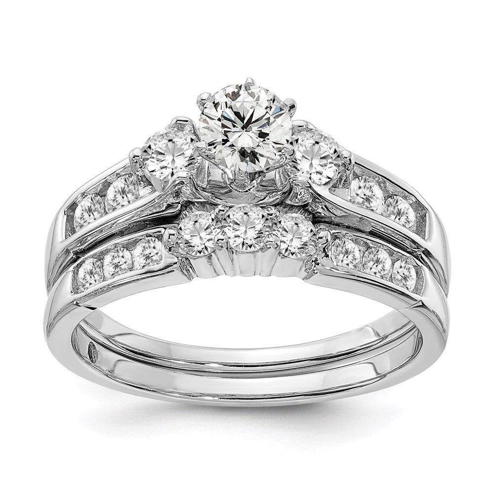 14k White Gold 5/8 carat Lab Grown Diamond VS/SI+ G+ Complete Round Size 8 Engagement Ring