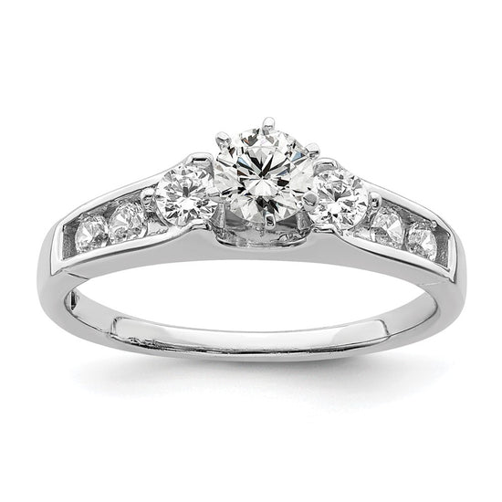 14k White Gold 5/8 carat Lab Grown Diamond VS/SI+ G+ Complete Round Size 8 Engagement Ring