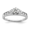 14k White Gold 5/8 carat Lab Grown Diamond VS/SI+ G+ Complete Round Size 8 Engagement Ring