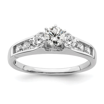 14k White Gold 5/8 carat Lab Grown Diamond VS/SI+ G+ Complete Round Size 8 Engagement Ring