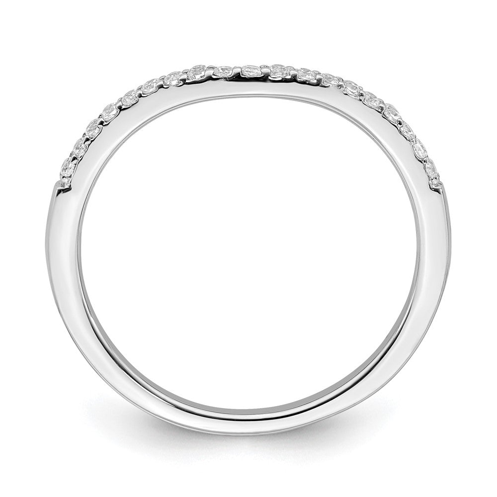 14k White Gold 1/6 carat Diamond Contoured Complete Wedding Band
