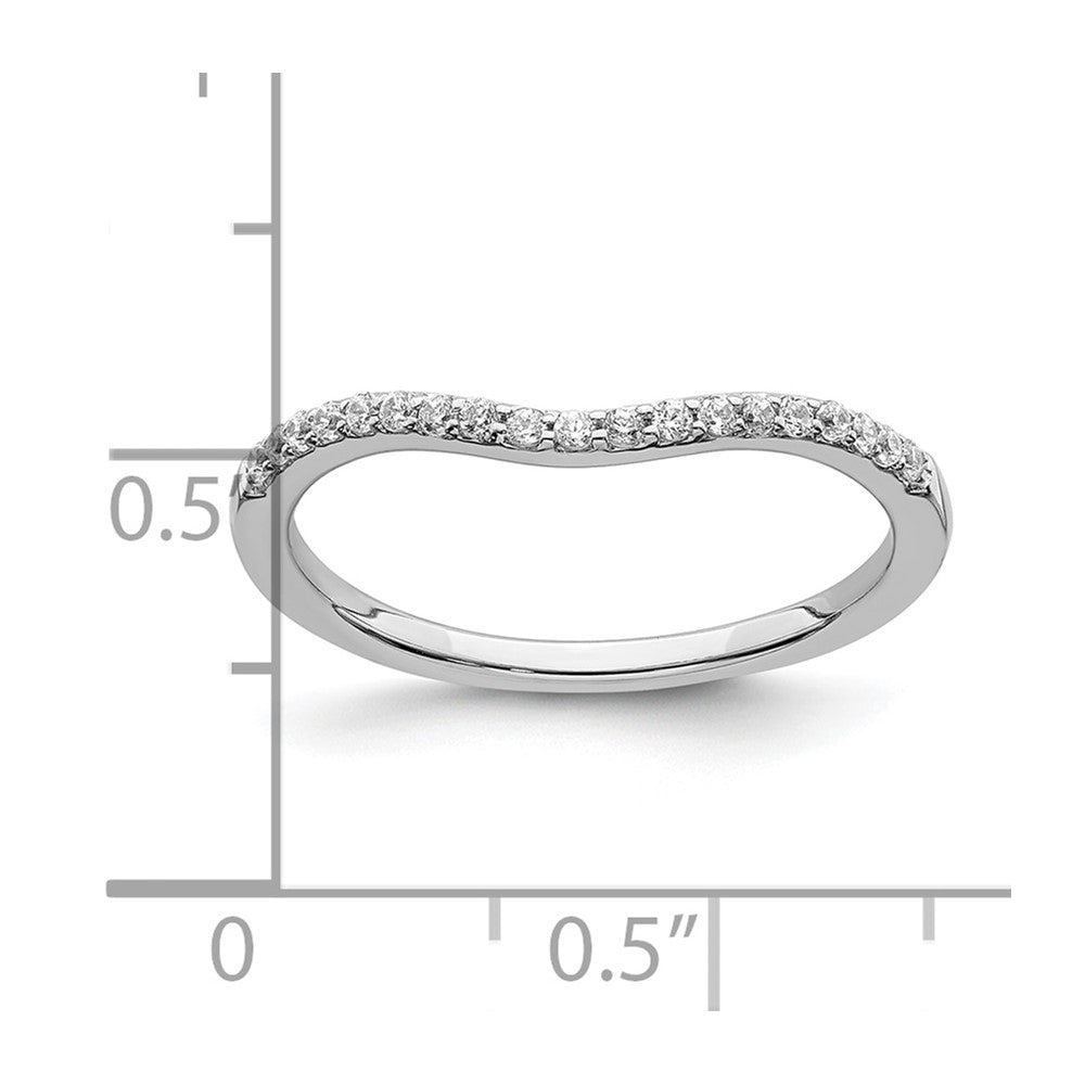 14k White Gold 1/6 carat Diamond Contoured Complete Wedding Band
