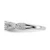 14k White Gold Criss-Cross (Holds 1/3 carat (4.5mm) Round Center) 1/5 carat Diamond Semi-mount Engagement Ring