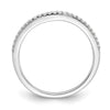 14k White Gold 1/8 carat Diamond Contoured Complete Wedding Band