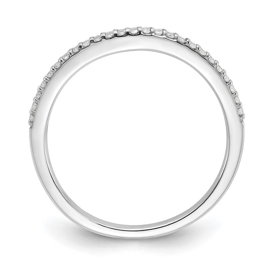 14k White Gold 1/8 carat Diamond Contoured Complete Wedding Band
