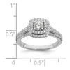 14k White Gold Double Halo (Holds 1/3 carat (4.5mm) Round Center) 1/2 carat Diamond Semi-mount Engagement Ring