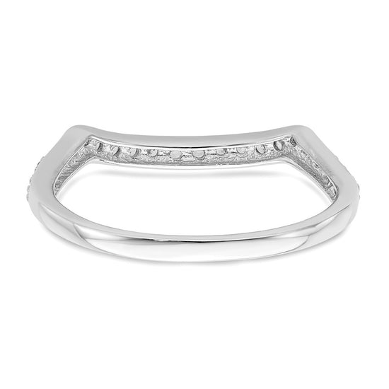 14k White Gold 1/5 carat Diamond Contoured Complete Wedding Band