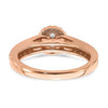 14k Rose Gold Halo Plus (Holds 1/3 carat (4.5mm) Round Center) 3/8 carat Diamond Semi-mount Engagement Ring