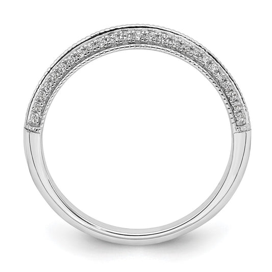 14K White Gold 1/5 carat Diamond Complete Wedding Band