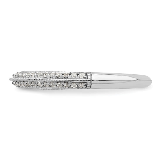 14K White Gold 1/5 carat Diamond Complete Wedding Band