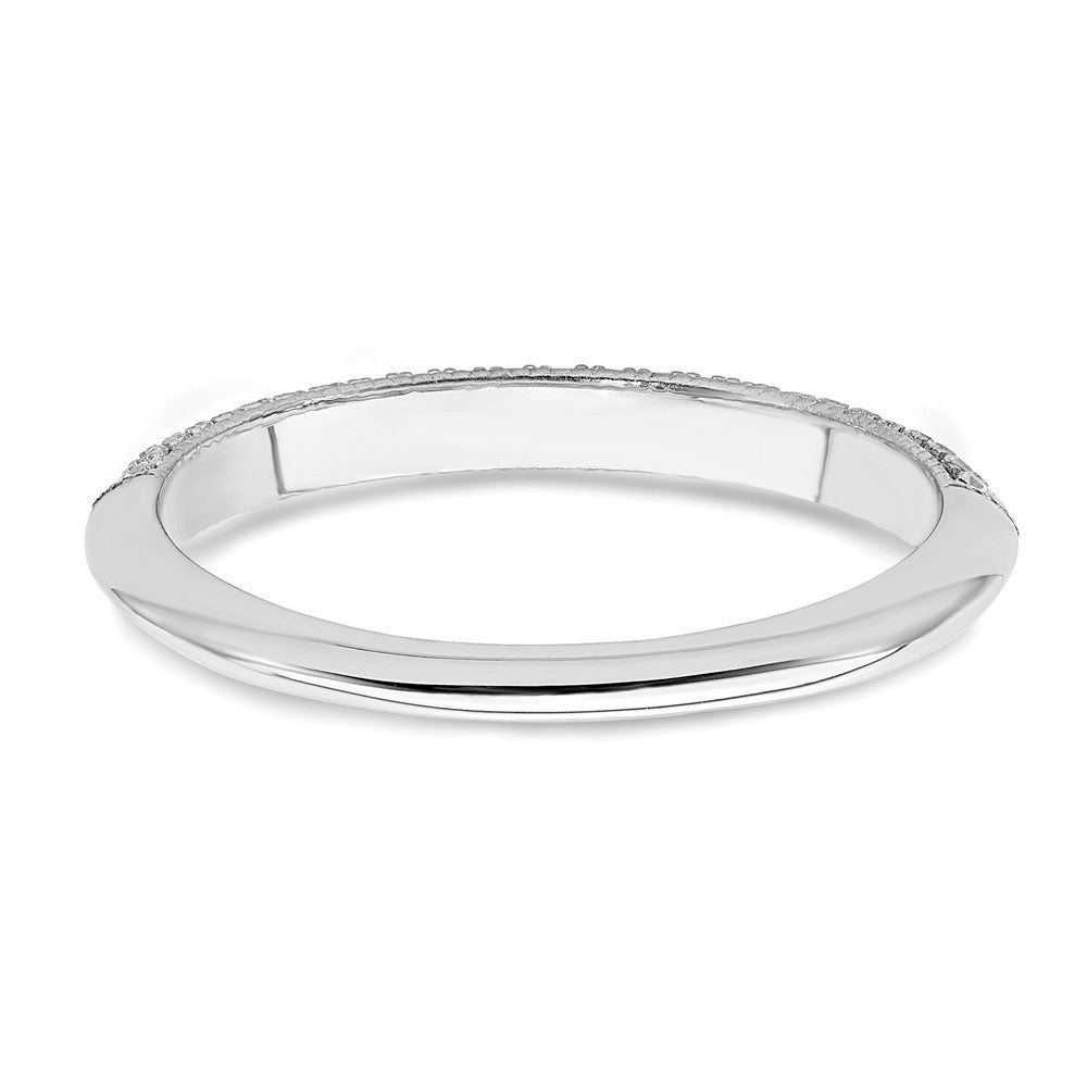 14K White Gold 1/5 carat Diamond Complete Wedding Band
