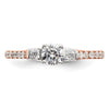 10k Rose Gold 3/4 carat Lab Grown Diamond VS/SI+ G+ Complete Petite Engagement Ring