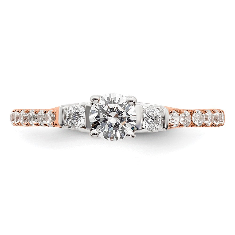 10k Rose Gold 3/4 carat Lab Grown Diamond VS/SI+ G+ Complete Petite Engagement Ring