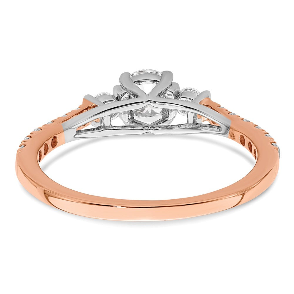 10k Rose Gold 3/4 carat Lab Grown Diamond VS/SI+ G+ Complete Petite Engagement Ring
