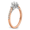 10k Rose Gold 3/4 carat Lab Grown Diamond VS/SI+ G+ Complete Petite Engagement Ring