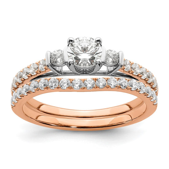 10k Rose Gold 3/4 carat Lab Grown Diamond VS/SI+ G+ Complete Petite Engagement Ring