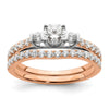 10k Rose Gold 3/4 carat Lab Grown Diamond VS/SI+ G+ Complete Petite Engagement Ring