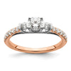 10k Rose Gold 3/4 carat Lab Grown Diamond VS/SI+ G+ Complete Petite Engagement Ring