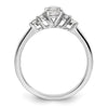 10k White Gold 1/2 carat Lab Grown Diamond VS/SI+ G+ Complete Petite Engagement Ring