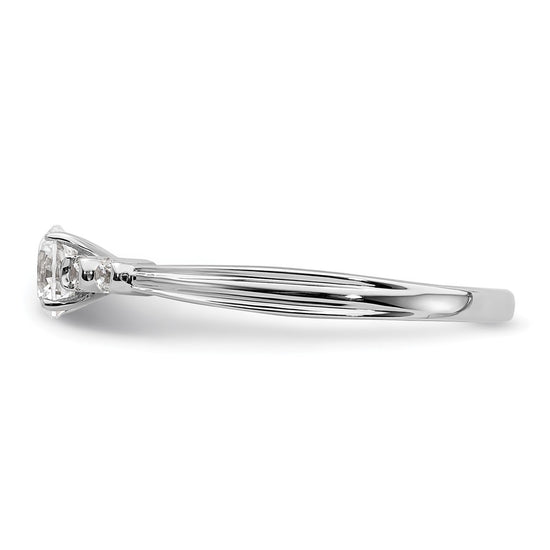 10k White Gold 1/2 carat Lab Grown Diamond VS/SI+ G+ Complete Petite Engagement Ring